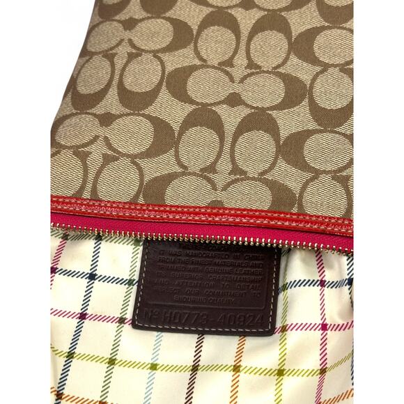 Coach Signature 2007 Pink Stripe Swingpack Crossbody Bag - Picture 16 of 16